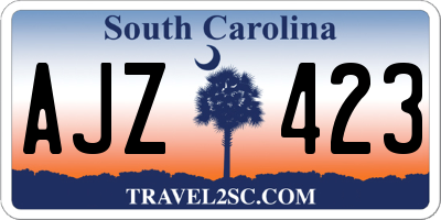SC license plate AJZ423