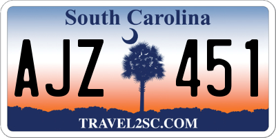 SC license plate AJZ451
