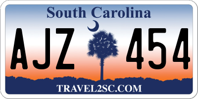 SC license plate AJZ454