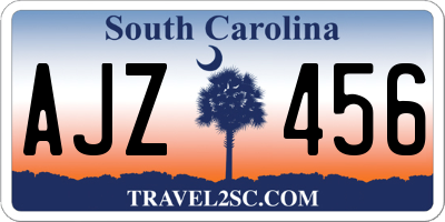 SC license plate AJZ456