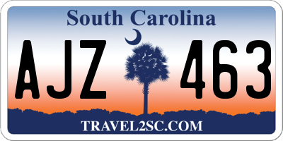 SC license plate AJZ463