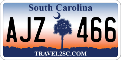 SC license plate AJZ466