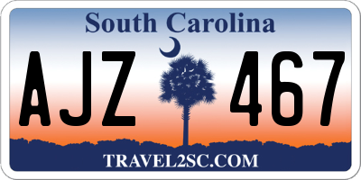 SC license plate AJZ467