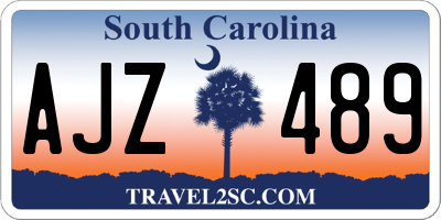 SC license plate AJZ489