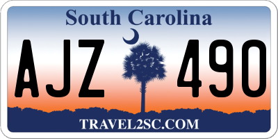 SC license plate AJZ490