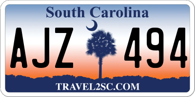 SC license plate AJZ494