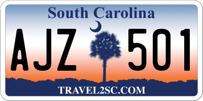 SC license plate AJZ501
