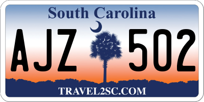 SC license plate AJZ502