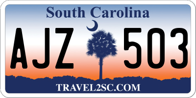 SC license plate AJZ503