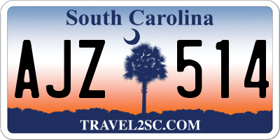 SC license plate AJZ514