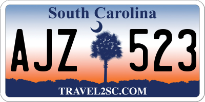 SC license plate AJZ523