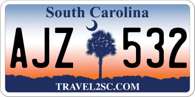 SC license plate AJZ532