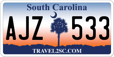 SC license plate AJZ533