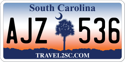 SC license plate AJZ536