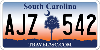 SC license plate AJZ542