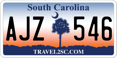 SC license plate AJZ546