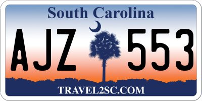 SC license plate AJZ553