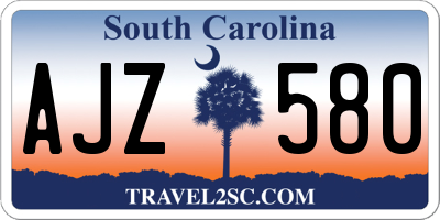 SC license plate AJZ580