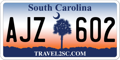 SC license plate AJZ602