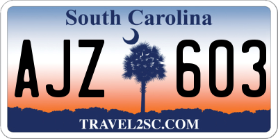 SC license plate AJZ603
