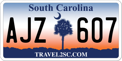 SC license plate AJZ607
