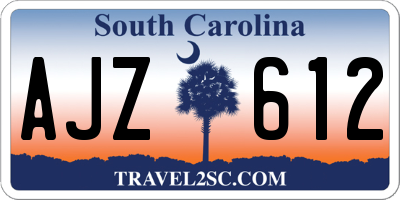 SC license plate AJZ612
