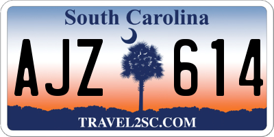 SC license plate AJZ614