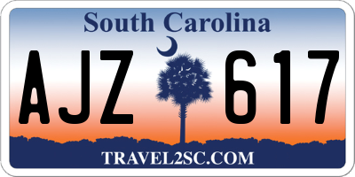 SC license plate AJZ617