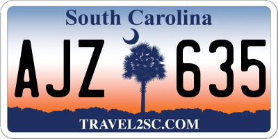 SC license plate AJZ635