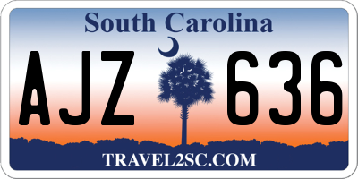 SC license plate AJZ636