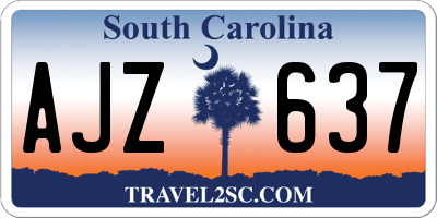 SC license plate AJZ637