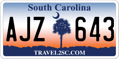 SC license plate AJZ643