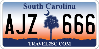 SC license plate AJZ666