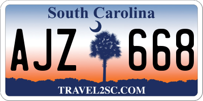 SC license plate AJZ668