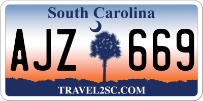 SC license plate AJZ669