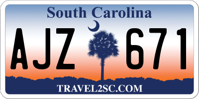 SC license plate AJZ671