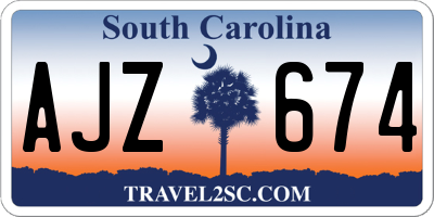 SC license plate AJZ674