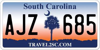 SC license plate AJZ685