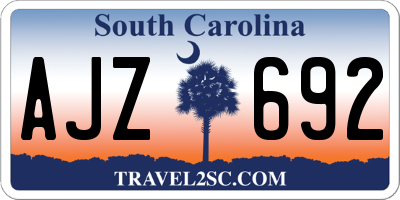 SC license plate AJZ692