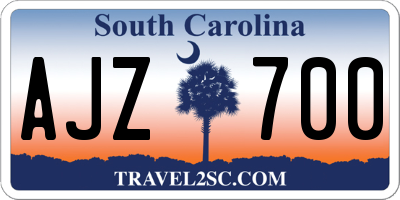 SC license plate AJZ700