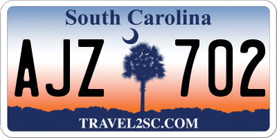 SC license plate AJZ702