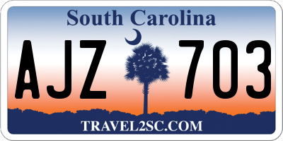 SC license plate AJZ703