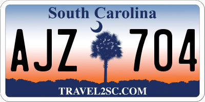 SC license plate AJZ704