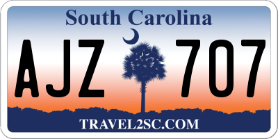 SC license plate AJZ707