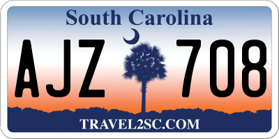 SC license plate AJZ708
