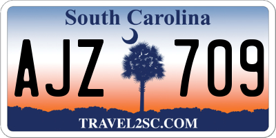 SC license plate AJZ709