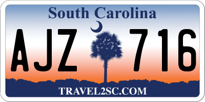 SC license plate AJZ716