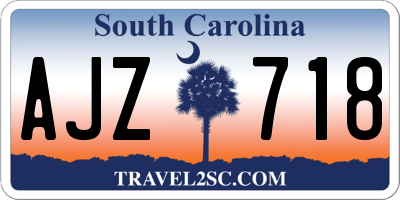 SC license plate AJZ718