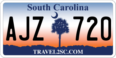 SC license plate AJZ720