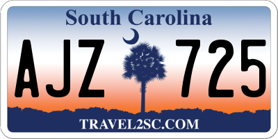 SC license plate AJZ725